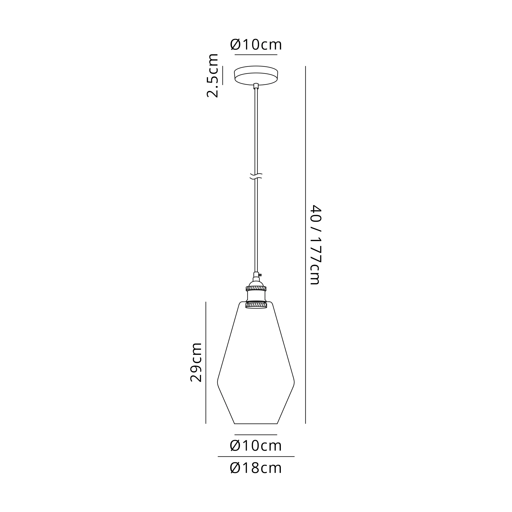 Cawdor Single Pendant, 1 Light E27, Pewter/Dark Grey/Smoke Kite Glass DK1142  Deco Cawdor
